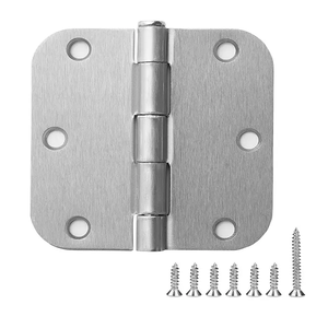 3.5 inch Bắc Mỹ bản lề phần cứng cửa gỗ sắt bản lề nhỏ chải Nickel tròn góc nội thất cửa sổ phần cứng - Product Image 2
