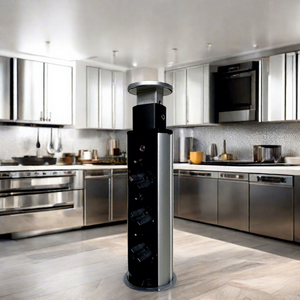 Enchufe extraíble de 60 mm de diámetro para encimera de cocina, tipo torre, con tomas europeas, popular en Rusia - Product Image 1