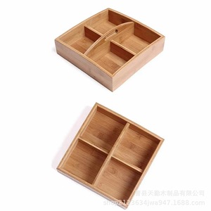 Bandeja para Aperitivos de Madera Maciza, Cuadrada, Multifuncional, Caja de Almacenamiento, Plato para Dulces y Frutas, Tipo Vertical Tq908 - Product Image 4