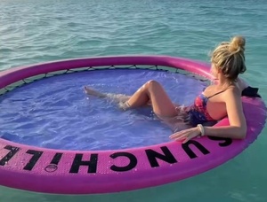 Đại dương du thuyền Dock Inflatable nổi nền tảng hồ bơi vòng hồ bơi Float đảo gấp <span class=keywords><strong>Hangout</strong></span> võng nước với Net - Product Image 5