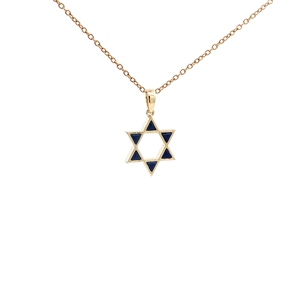 Collar con colgante de lapislázuli en oro amarillo de 18k, silueta geométrica limpia y pulido superior de la piedra - Product Image 1