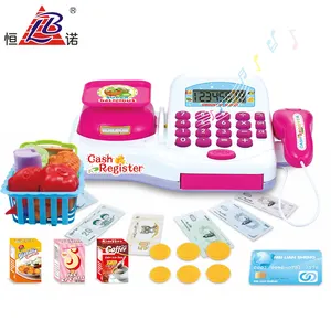Atacado calculadora rosa claro-Fingir jogar inteligente loja crianças registrar dinheiro brinquedo com luzes