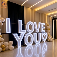Lettres et chiffres néon LED RGB en métal de 3FT et 4FT pour décorations de fête d'anniversaire (15e, 16e), demande en mariage, anniversaire de mariage, Noël