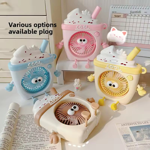 <span class=keywords><strong>Ventilateur</strong></span> à main au design de dessin animé pour les activités de plein air, <span class=keywords><strong>ventilateur</strong></span> à main électrique rechargeable USB en forme de crème glacée mignon - Product Image 3