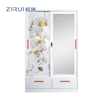 Armoire de chambre à coucher en acier avec porte coulissante à motif personnalisé, vente chaude en Indonésie