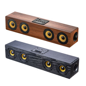 Barra de Sonido TWS de 4 Altavoces con Gabinete de Madera, Batería Recargable de 2000-3000mAh, Sistema de 2.0 Canales, Micrófono Integrado, Audio Bidireccional, Crossover - Product Image 3