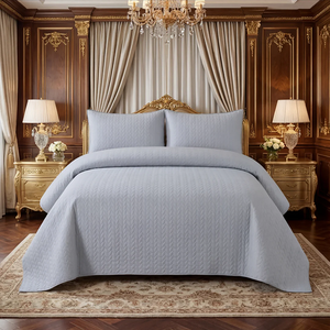 Ensemble de couvre-lits de luxe en tissu matelassé doux, taille personnalisée, fabricant OEM ODM, qualité d'exportation, literie pour la maison - Product Image 5