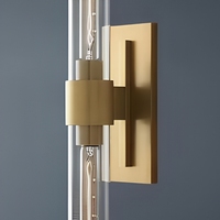Applique murale en cuivre massif de style moderne, lampe murale cylindrique en verre de luxe pour chambre d'hôtel