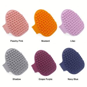 Venta al por mayor mascota de silicona masaje peine de silicona perro gato mascota aseo ducha pelo cepillo de baño - Product Image 4
