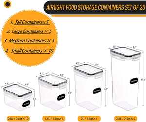 Set <span class=keywords><strong>di</strong></span> 25 Contenitori per Alimenti Classici Rettangolari in Plastica PP Ermetici Ecologici Senza BPA Multifunzione per <span class=keywords><strong>Cucina</strong></span> - Product Image 2