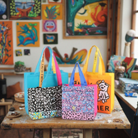 Sac tissé en PP, sac en plastique tissé, motif personnalisable, sacs de courses laminés, style pliable, en polypropylène tissé à la main, matériau PP durable