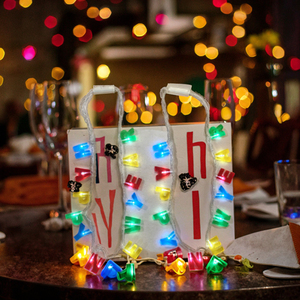 Dẫn ánh sáng lên Vòng cổ nhiều Màu Hạnh Phúc năm mới chữ chuỗi ánh sáng dẫn hạnh phúc năm mới nhấp nháy Vòng cổ bên ủng hộ Vòng cổ - Product Image 4