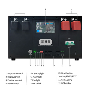 Boîtier de batterie LiFePO4 Docan amélioré, empilable, 16S 48V 51.2V, kit DIY, modèle compact, nouveau <span class=keywords><strong>Daren</strong></span> 200A BMS 51.2V - Product Image 5
