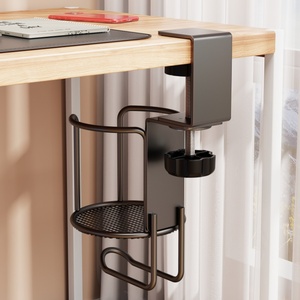 Support de rangement de bureau réglable et support de tasse de boisson de bureau pince de bord de table <span class=keywords><strong>pour</strong></span> tasses à café et soucoupes en <span class=keywords><strong>verre</strong></span> - Product Image 4