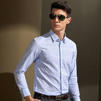 Camisa Elástica para Hombre, Camisa de Manga Larga, Estilo Coreano, Elegante, Delgada, Casual, Sin Plancha