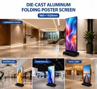 Pantalla LED Plegable de 960*1920mm, Pantalla Publicitaria LED, Cartel Digital Interior, Pantalla de Aluminio Fundido para Uso Comercial