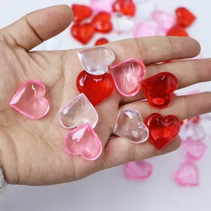 250pcs Hongzhi High Quality Mini Acrylic Heart Beads No Hole Colorful Plastic Heart Beads For Wedding Table Curtain Decoration