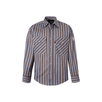 Chemise FR à manches longues pour homme, 100% coton, résistante aux flammes, imprimée à carreaux, boutonnée, NFPA2112, CAT2, pour la soudure, nouvelle collection
