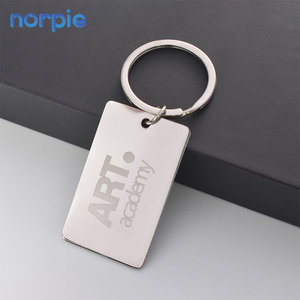 Produk baru kustom bentuk Logo Laser ukiran baja tahan karat kosong gantungan kunci mengilap - Product Image 3