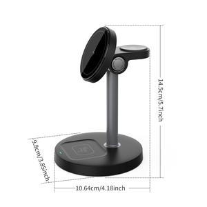 Recém Estilo Simples Alta Qualidade 3 em 1 Carregador Sem Fio Phone Stand Magnético Telefone Inteligente Relógio de Ouvido 15W Carregador Sem Fio - Product Image 6