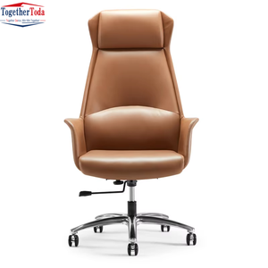 Chaise de bureau pivotante en cuir noir moderne, confortable, élégante, durable et réglable pour les cadres et les salles de réunion - Product Image 6