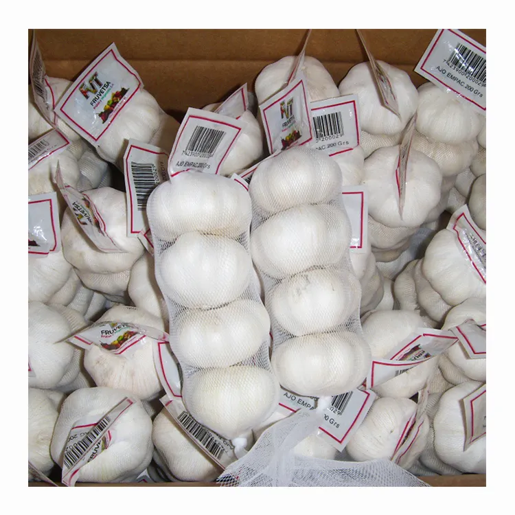 Alho branco puro chinês do preço de fábrica com GAP GLOBAL para o fornecedor pequeno do alho do pacote do alho 5.5 branco fresco por atacado 3p/5p