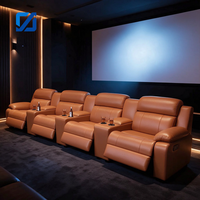 Canapé inclinable électrique moderne en cuir véritable avec massage, quatre places, pour salles de cinéma à domicile, salons et salles multimédias