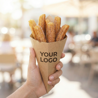 Boîte à gaufres en papier personnalisée de qualité alimentaire, boîte à gaufres en papier pour churros, boîte à gaufres en papier pour gaufres à bulles, boîte à gaufres en papier pour gaufres en forme de cheminée