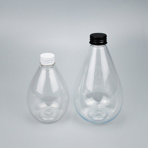 Bouteille de boisson en forme de goutte d'eau pour animaux de compagnie, 250 ml, bouchon à vis, forme conique, pour emballage de jus, lait, thé - Product Image 1