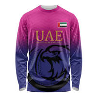 Maillot de baseball à manches longues des Émirats arabes unis imprimé de drapeau personnalisé uniforme d'entraînement de l'équipe nationale des Émirats arabes unis T-shirts à manches longues pour hommes