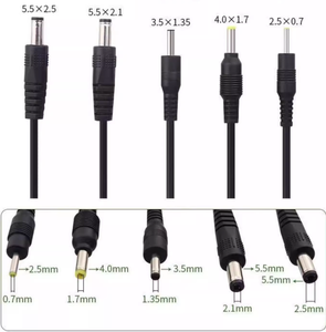 Cabo USB Tipo-A Masculino para Câmera com Conector Redondo DC 5V, Cabo de Dados 2.0*06mm 2.5*037mm 3.5*1.35mm 4.0*1.7mm - Product Image 1