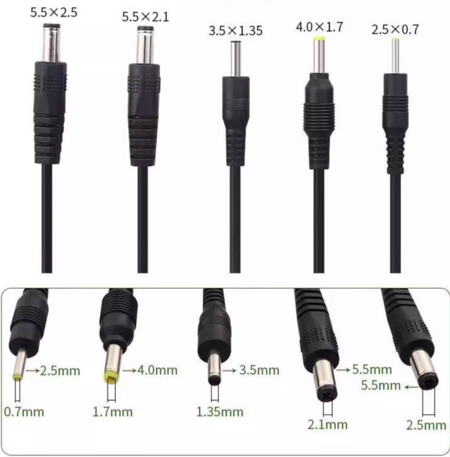 USB Type-A Male to Round-Hole Camera Cable DC 5V Data Cable 2.0*06mm 2.5*037mm 3.5*1.35mm 4.0*1.7mm