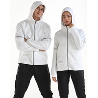 Logo personnalisé survêtement réfléchissant pour hommes veste de course hommes léger vêtements d'entraînement veste de jogging avec capuche