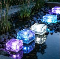 Lampes solaires LED RGB en forme de brique pour aménagement paysager et éclairage de terrasse, étanches IP65, pour jardin, escalier, cour