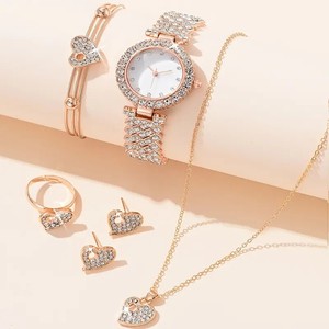 Juego de Accesorios de Reloj de Cuarzo de Moda IStapromo, Reloj de Pulsera de Cristal con Pedrería para Mujer, Juego de Collar y Pendientes - Product Image 4