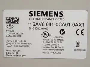 6wei 6AV66410CA010AX1 yeni ve orijinal SIEMENS SIMATIC OP 77B L operatör paneli 6AV6641-0CA01-0AX1