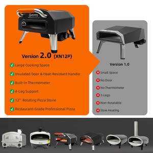 Medidor de temperatura Mini <span class=keywords><strong>horno</strong></span> de pizza para hornear eficiente y preciso con <span class=keywords><strong>piedra</strong></span> giratoria - Product Image 4