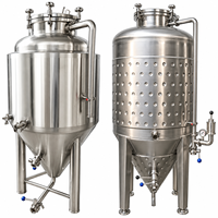 Cuve de Fermentation Commerciale en Acier Inoxydable SUS304 SUS316 de 500L à 2000L avec Plateforme Conique, Escalier et Manifold, Certifiée CE, Fabrication Personnalisée en Usine