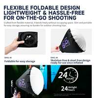 Lanterne gonflable ABS de 40 cm Bussi Factory Direct pour diffuseur de lumière vidéo pliable et portable à monture Bowens pour Godox Zhiyun
