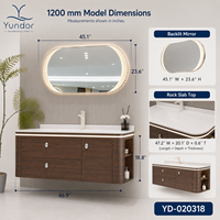 Ensemble de meubles de salle de bain en bois de 100 cm Y50124