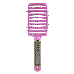 <span class=keywords><strong>Brosse</strong></span> à cheveux démêlante ventilée pour femmes, en poils naturels et nylon, pour cheveux bouclés et humides, avec fonction de massage du cuir chevelu, idéale pour salon - Product Image 3