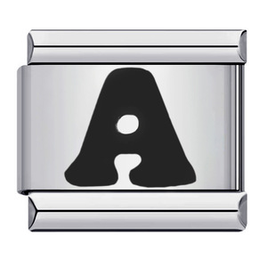 Pulsera Modular de Acero Inoxidable con Iniciales Inglesas Negras '<span class=keywords><strong>LOVE</strong></span>' de Estilo Italiano, de Yiwu, Modelo de Módulo de Letra - Product Image 4