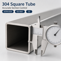 Tube carré sans soudure en acier inoxydable 304 pour cadres de meubles, balustrades, rampes d'escalier, finition brossée et miroir