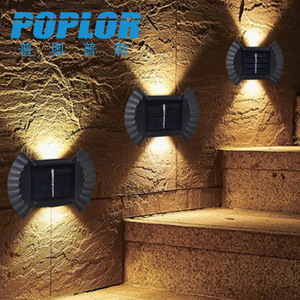 Lampe murale solaire Poplor à LED pour extérieur, éclairage d'escalier, étanche, éclairage double face - Product Image 1