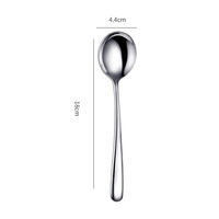 Cuillère à café en métal argenté avec logo personnalisé, cuillère à soupe ronde à long manche en acier inoxydable 316 pour restaurant et usage domestique