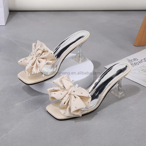 Spring Summer Collection Ladies' Cushioning Soft Flexible Square Head <b>Triangle</b> Thick High Heels Shoes Comfortable Women's - Product Image 5