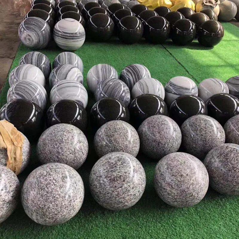 Bola esférica de granito de piedra Natural para decoración de jardín, bola giratoria para fuentes de agua