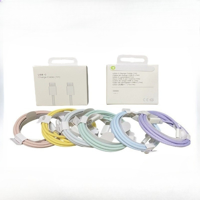 60W Braided USBC to USB C Cable Type C Fast Charging USB-C Type Data Cables for iPhone 15 16 and Laptop 1m Data Cables