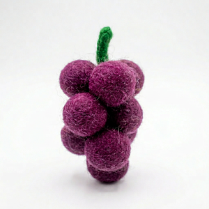 Stitched <b>Wool</b> Felt & Yarn Purple and Green Grapes Interactive Educational Play Toys for Kids - Product Image 2