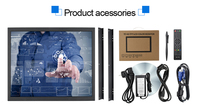 Moniteur industriel à écran large de 12 pouces avec boîtier métallique, écran LCD TFT Sharp, HDMI, VGA, BNC, température, tactile capacitif en option